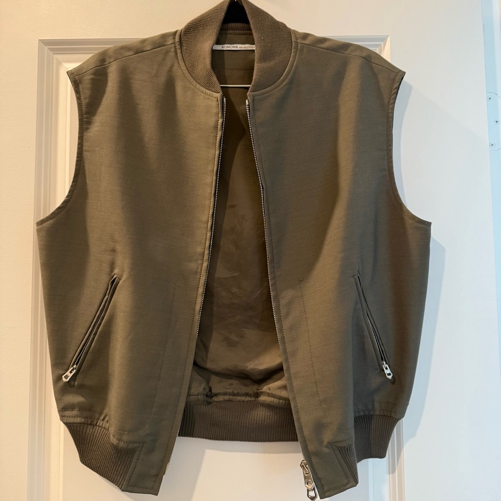 Women’s Olive Sleeveless Jacket